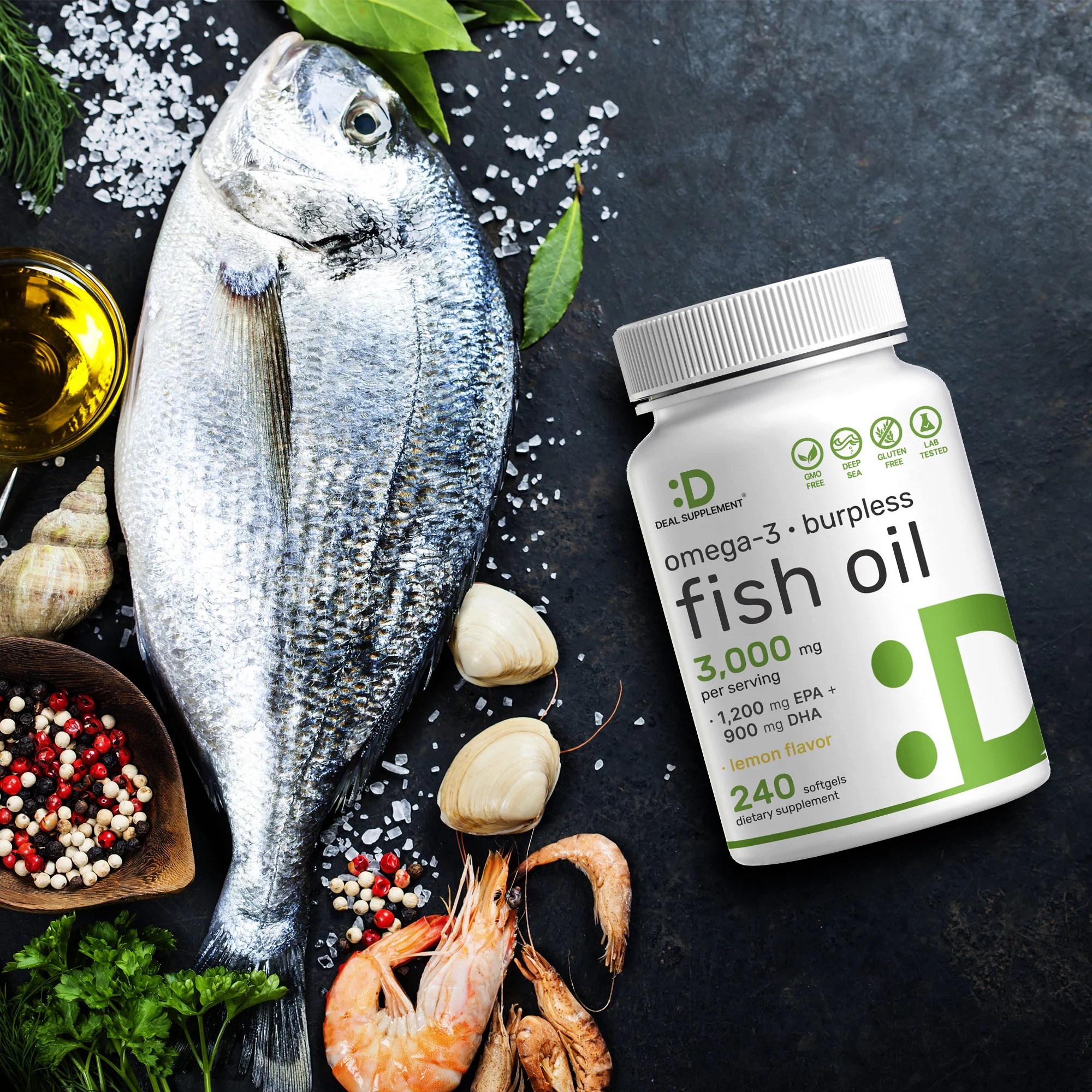 Omega 3 Fish Oil 3000mg | High Potency Supplement | 240 Softgels thumbnail 4