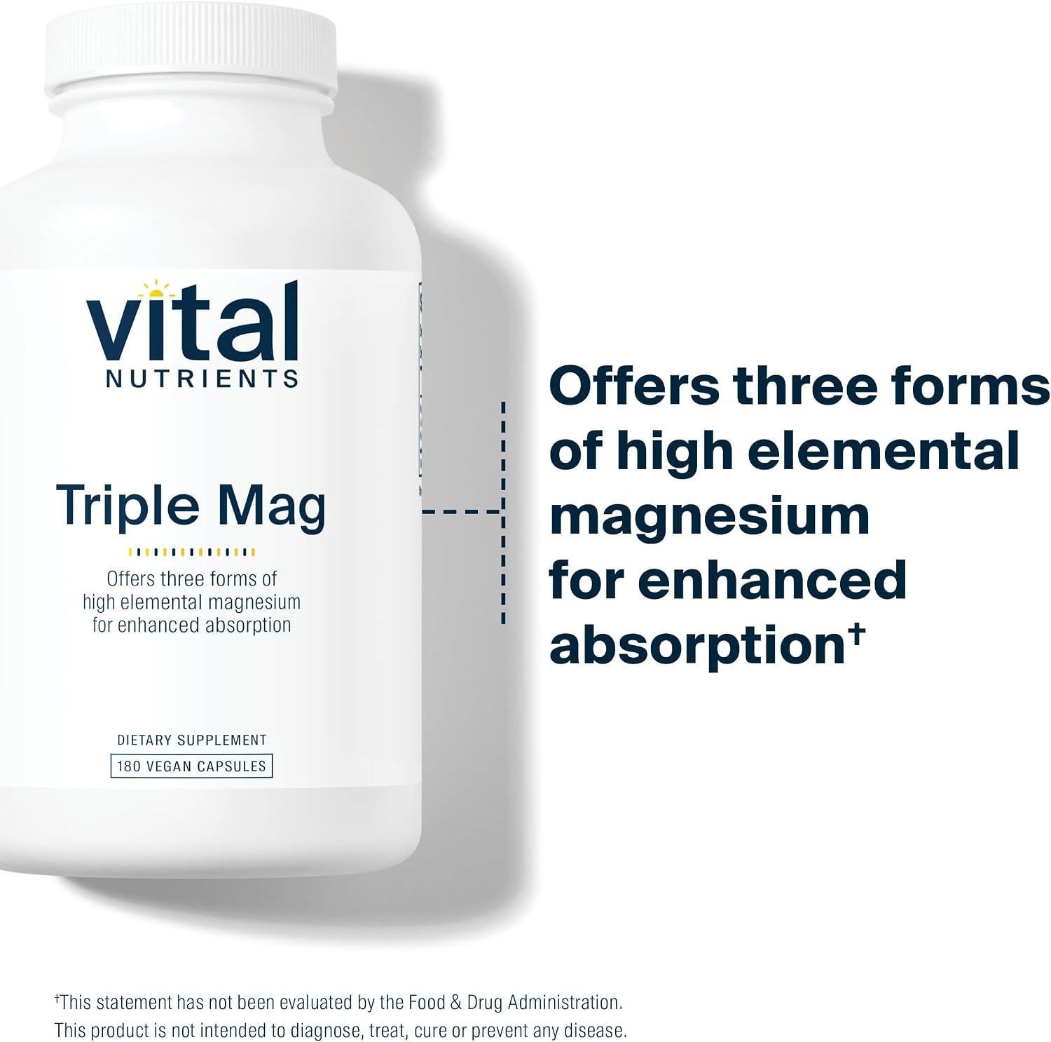 Vital Nutrients Triple Magnesium Supplement 500mg | 180 Capsules thumbnail 5