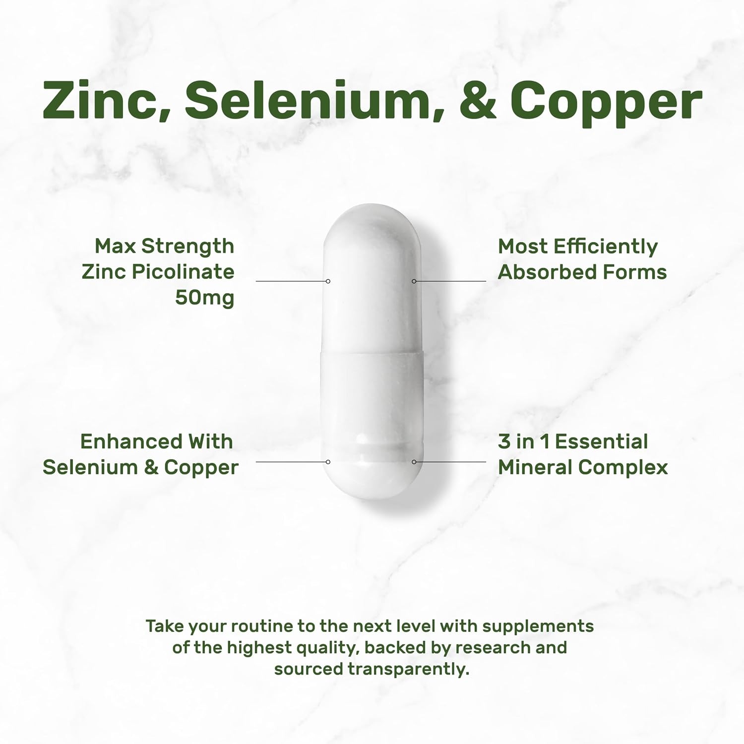 Zinc Picolinate 50mg with Selenium & Copper | 240 Capsules thumbnail 7