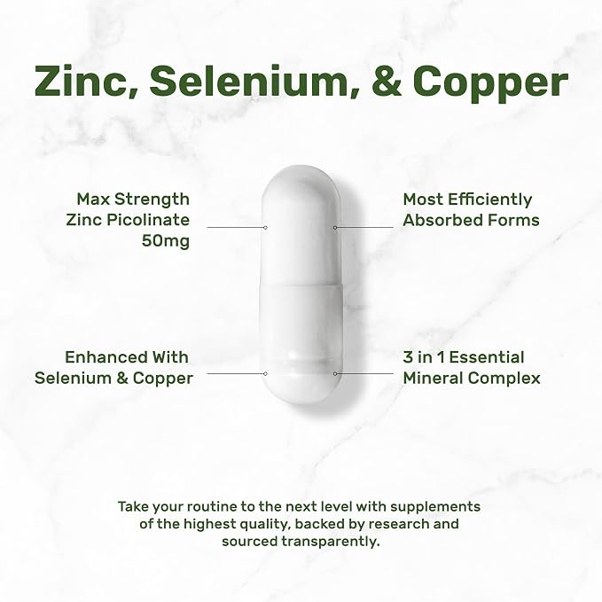 Zinc Picolinate 50mg with Selenium & Copper | 240 Capsules thumbnail 3