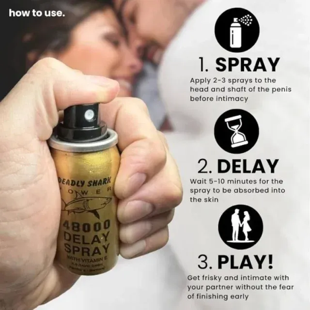 Deadly Shark Power 48000 Delay Spray | 45ml Intimate Care thumbnail 2