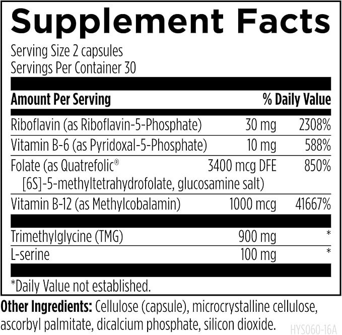Designs for Health Homocysteine Supreme | Methylated B Vitamins | 60 Capsules thumbnail 3