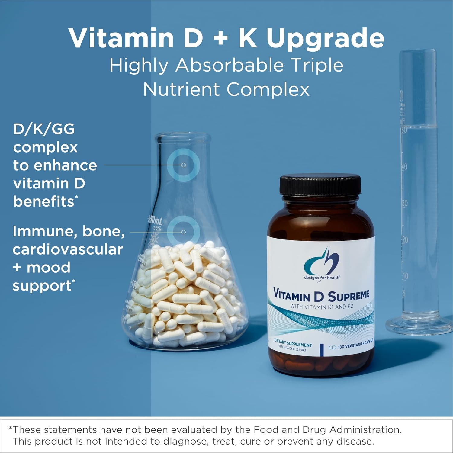 Designs for Health Vitamin D Supreme | Vitamin D3 5000 IU & K2 | 30 thumbnail 3