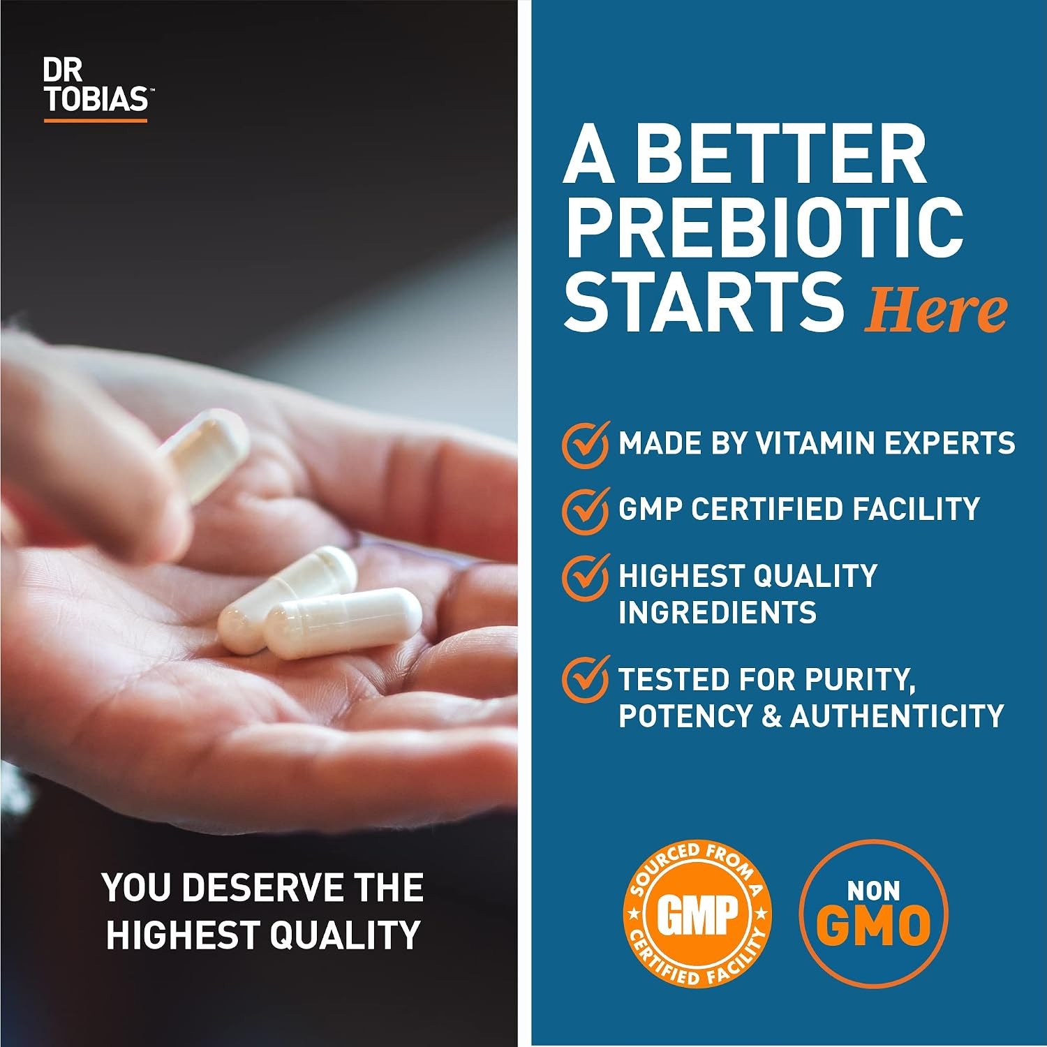Dr. Tobias Prebiotic Supplement | Supports Digestion & Gut Health | 30 thumbnail 2