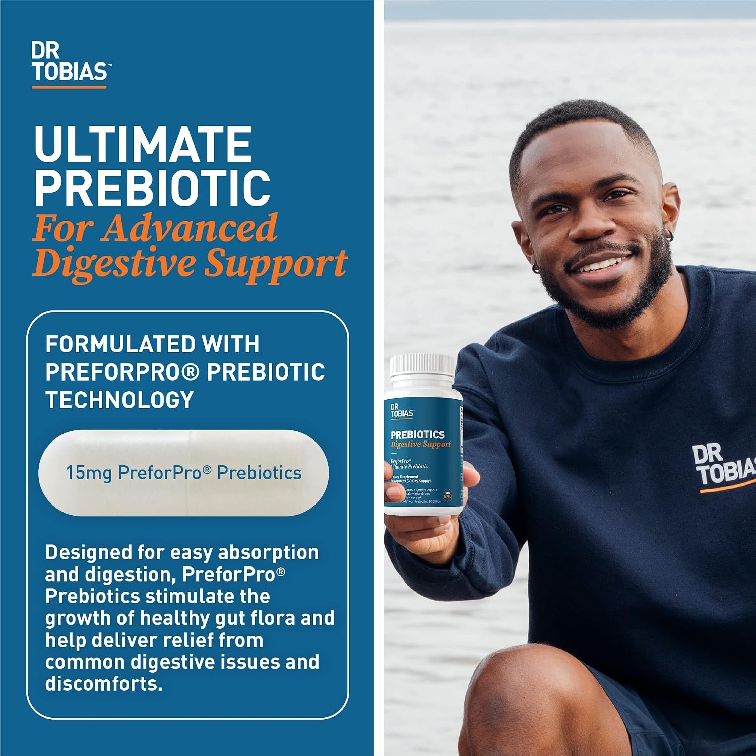 Dr. Tobias Prebiotic Supplement | Supports Digestion & Gut Health | 30 thumbnail 5