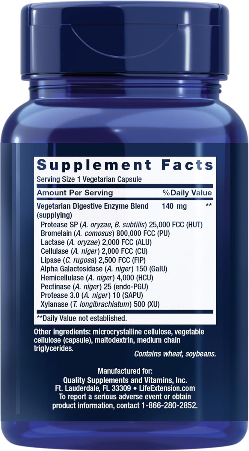 Life Extension Enhanced Super Digestive Enzymes | 60 Capsules thumbnail 3