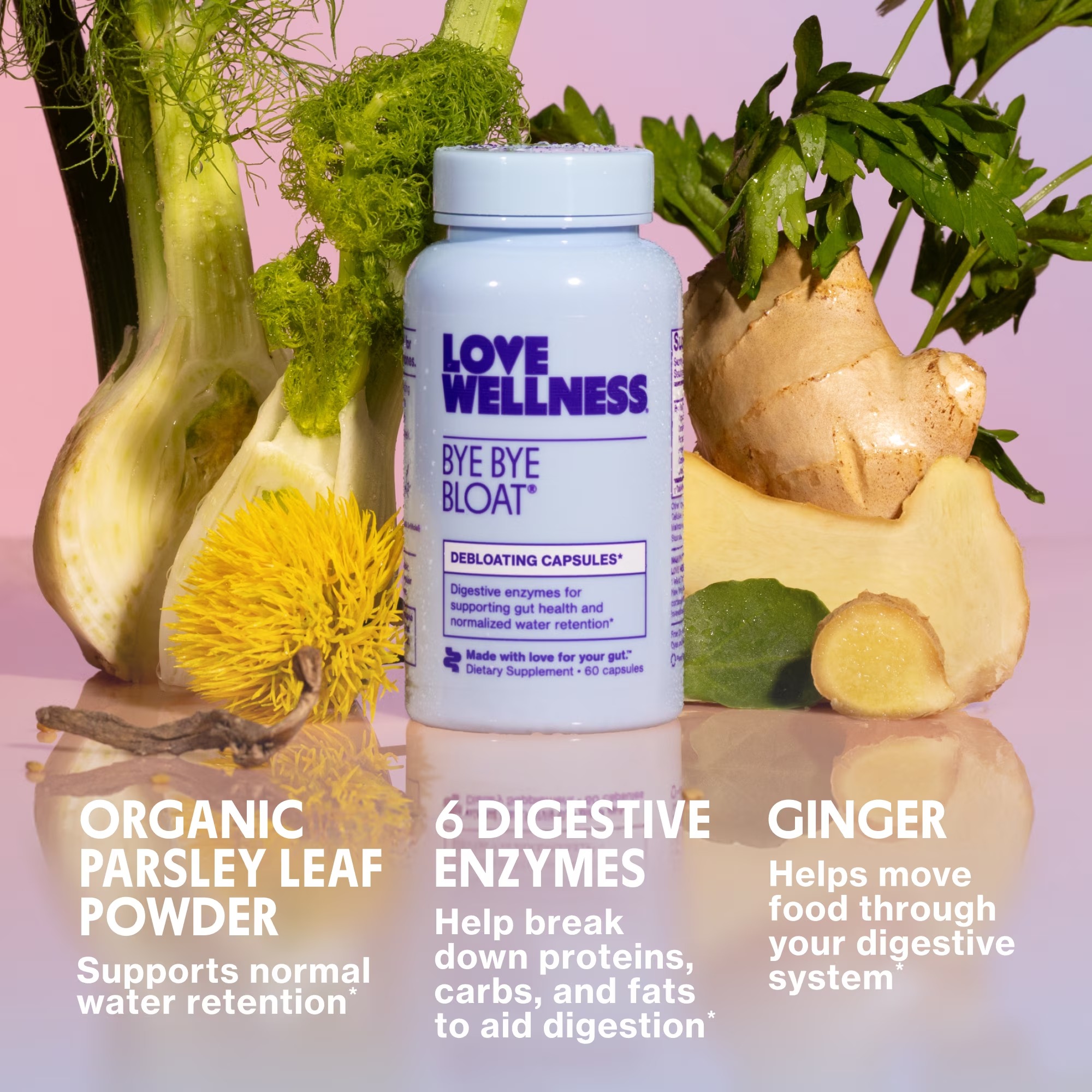 Love Wellness Bye Bye Bloat | Digestive Enzymes | 90-Day Supply thumbnail 4