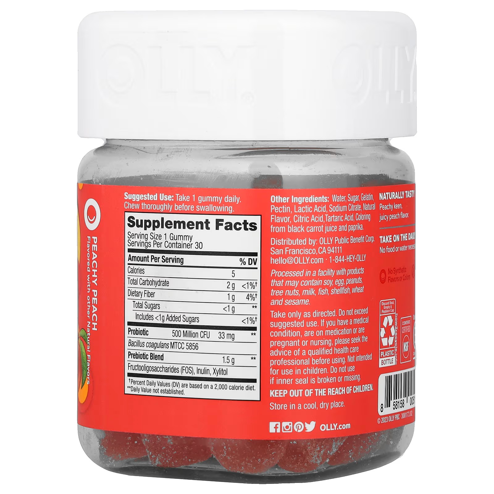 OLLY Probiotic Gummy | Mango | Digestive & Immune Support | 50 Count thumbnail 2