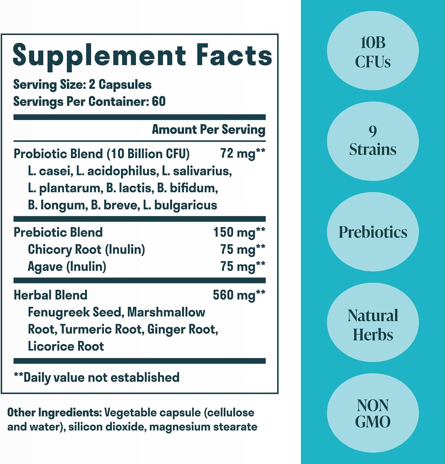 Nuven Naturals Gut Health Supplement | Probiotics, Prebiotics & Herbs thumbnail 4