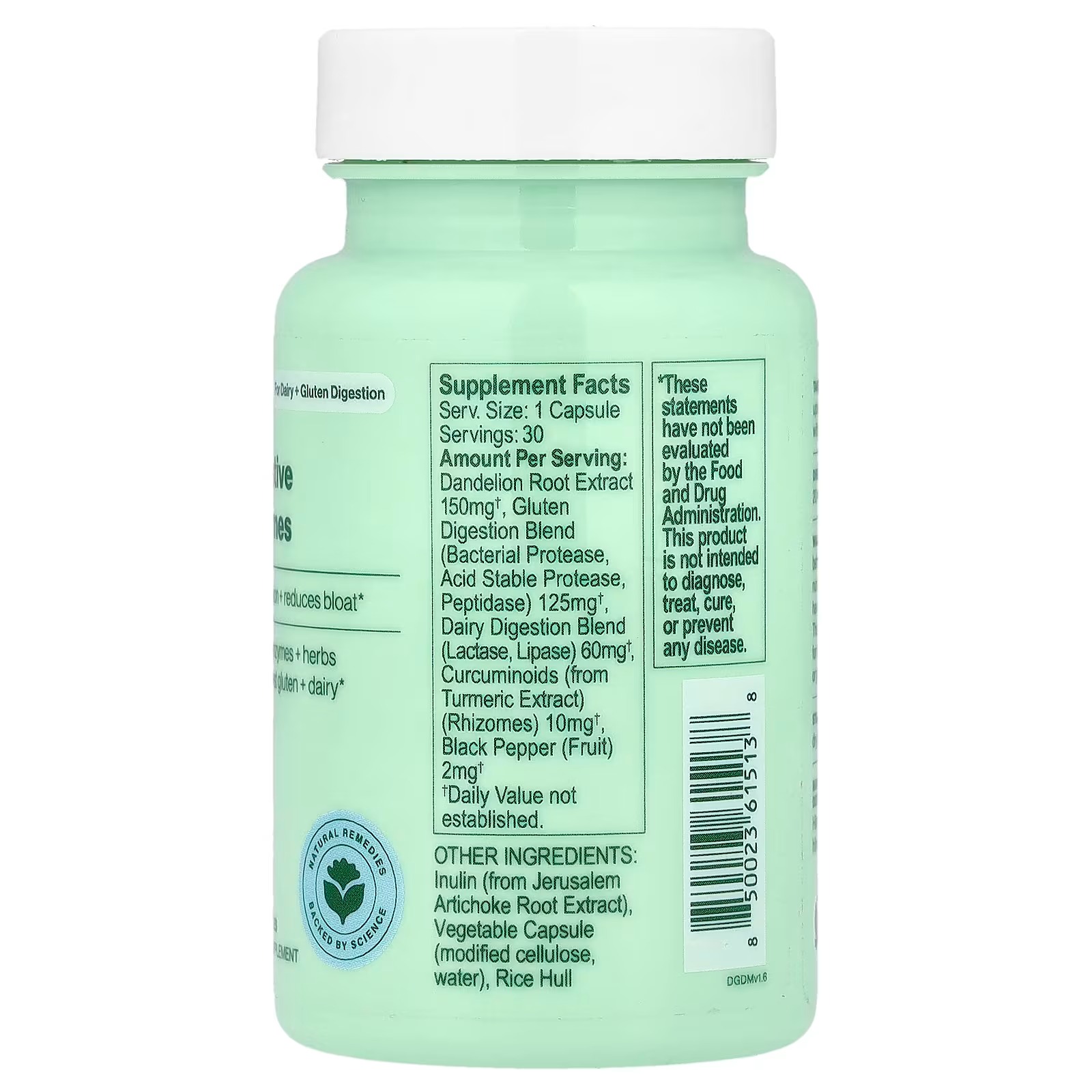 Hilma Dairy & Gluten Digestive Enzymes | 60 Vegan Capsules thumbnail 2