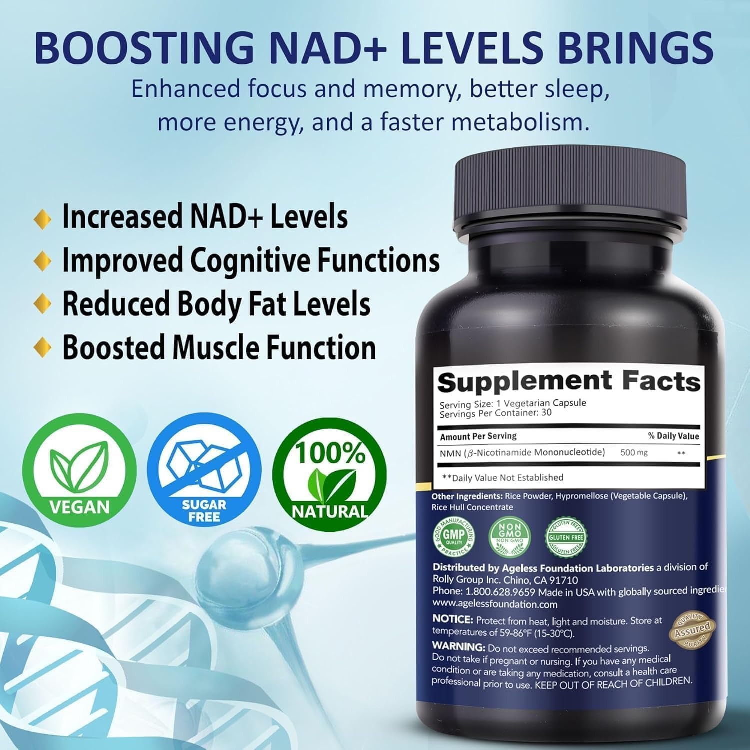 Ageless NMN Healthy Aging Supplement for Men & Women thumbnail 6