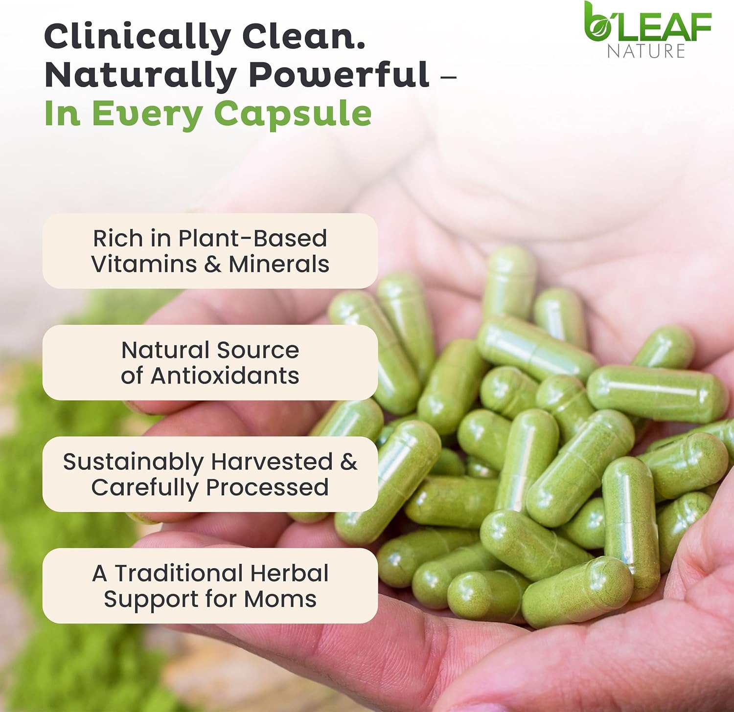 Organic Moringa Leaf Vegan Capsules 1000mg Pakistan thumbnail 2