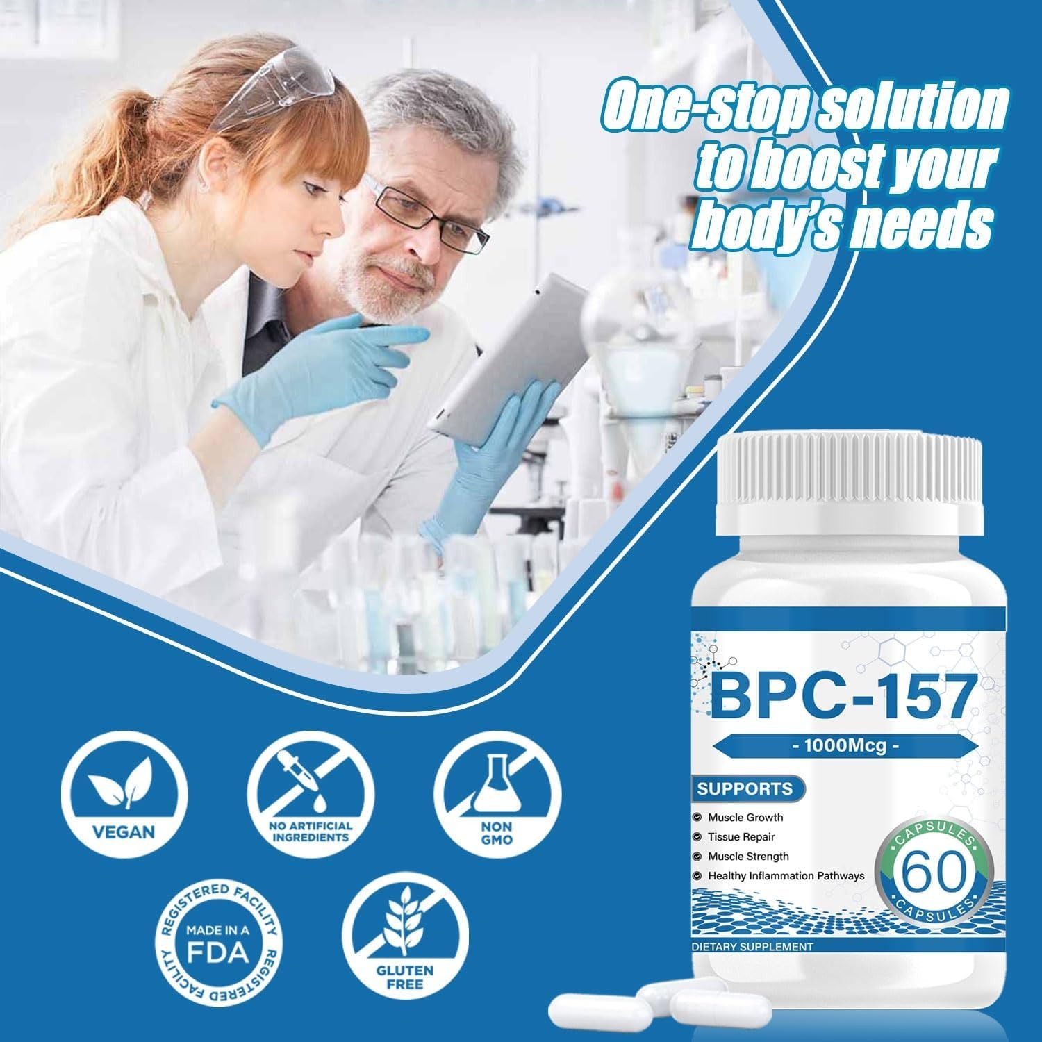 BPC-157 1000 mcg 60 Capsules – Non-GMO Formula thumbnail 4