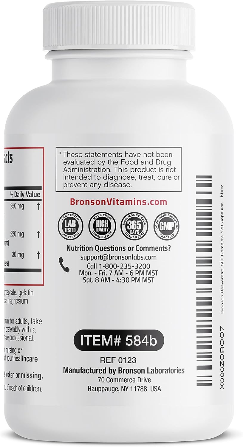 Bronson Resveratrol 500 mg Dietary Supplement Pakistan thumbnail 5