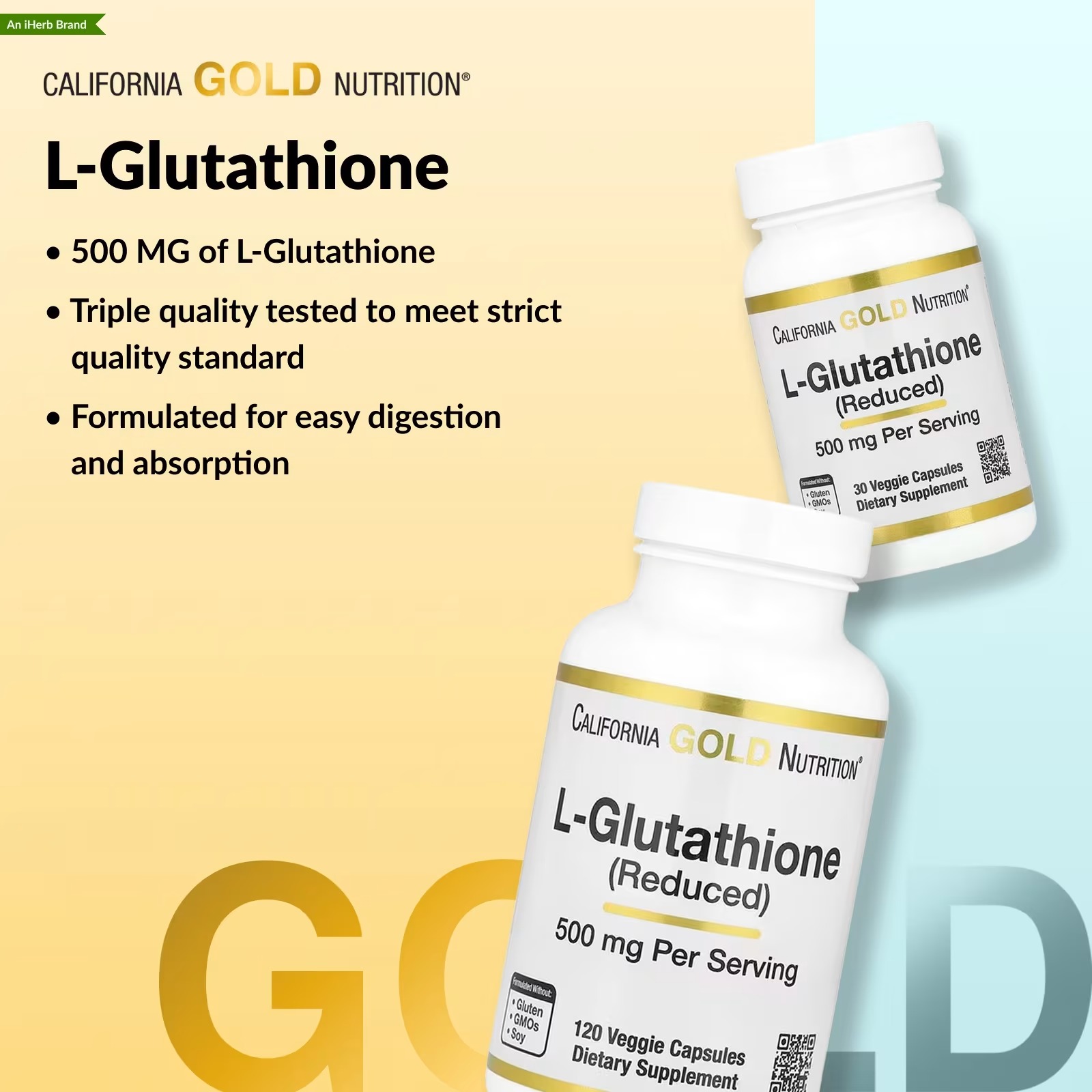 California Gold Nutrition Reduced Glutathione 30 Capsules Pakistan thumbnail 4