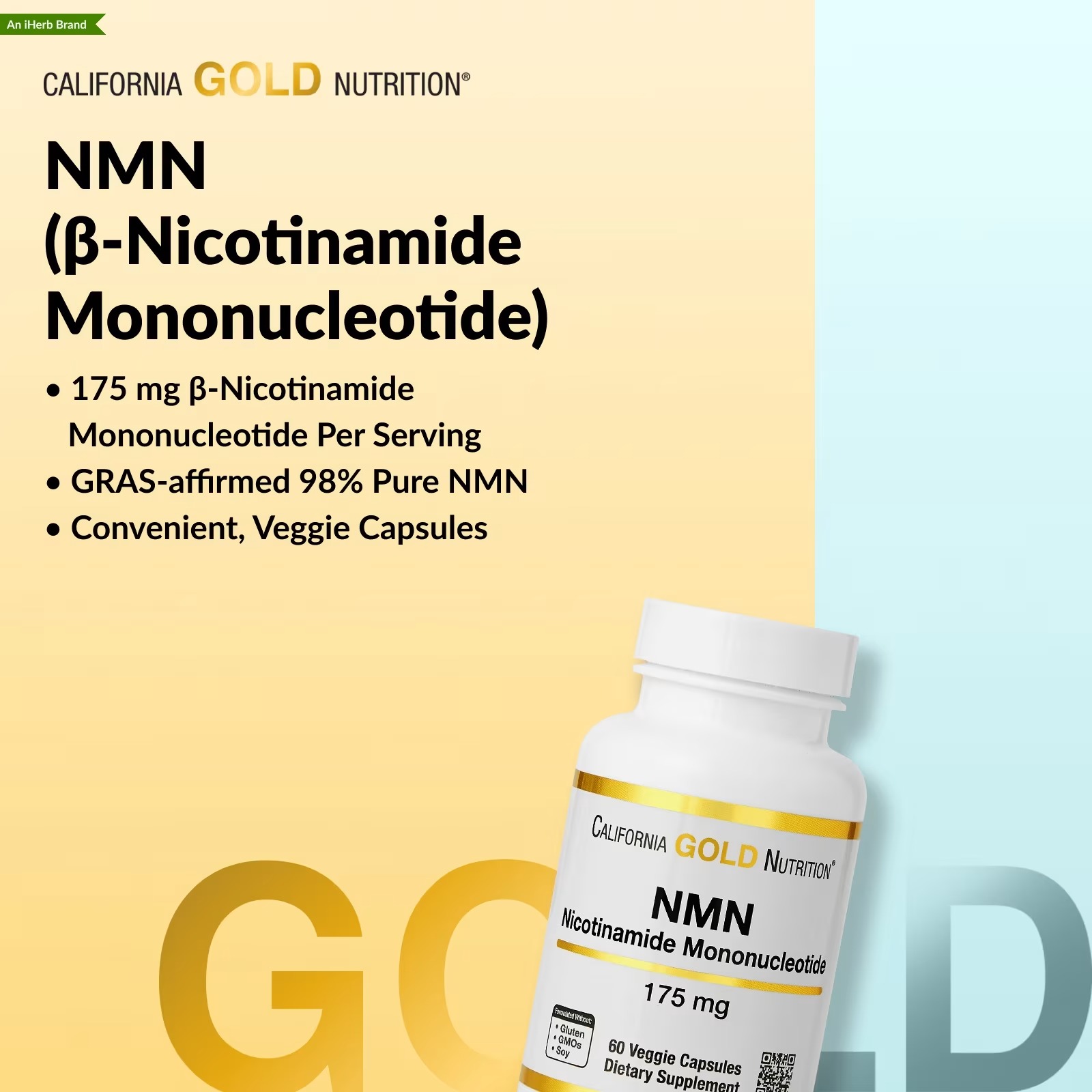 California Gold Nutrition NMN 60 Veggie Capsules Pakistan thumbnail 4