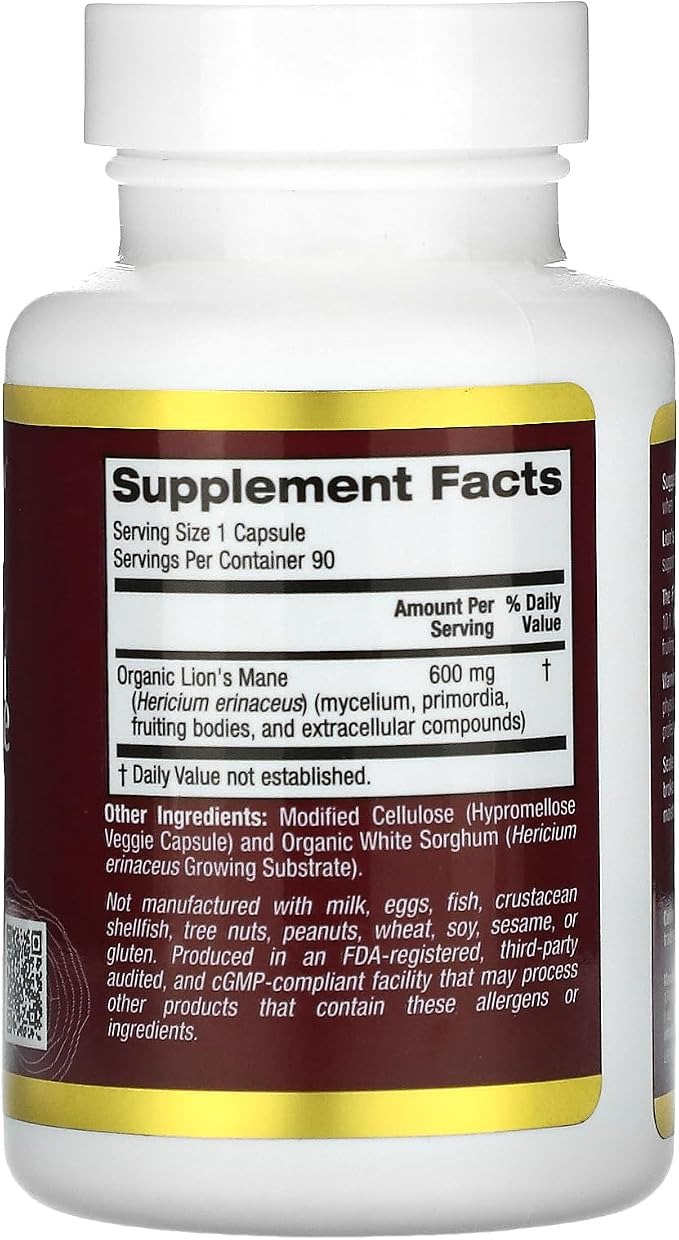 Buy California Gold Organic Lion’s Mane 90 Capsules Pakistan thumbnail 5