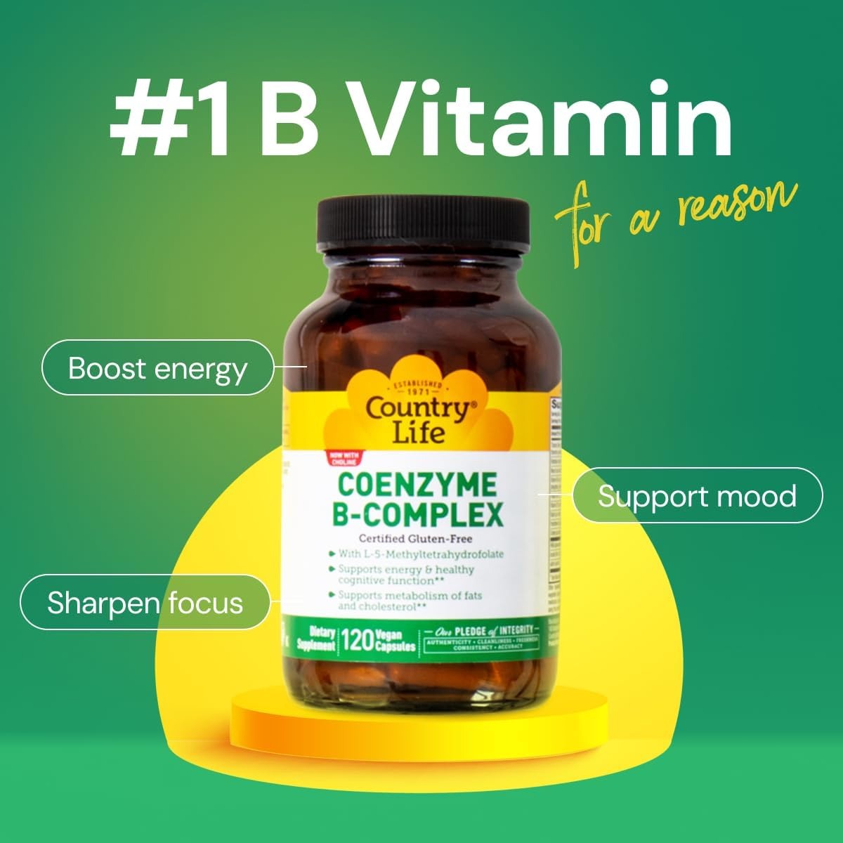 Country Life Coenzyme B-Complex 120 Capsules in Pakistan thumbnail 3