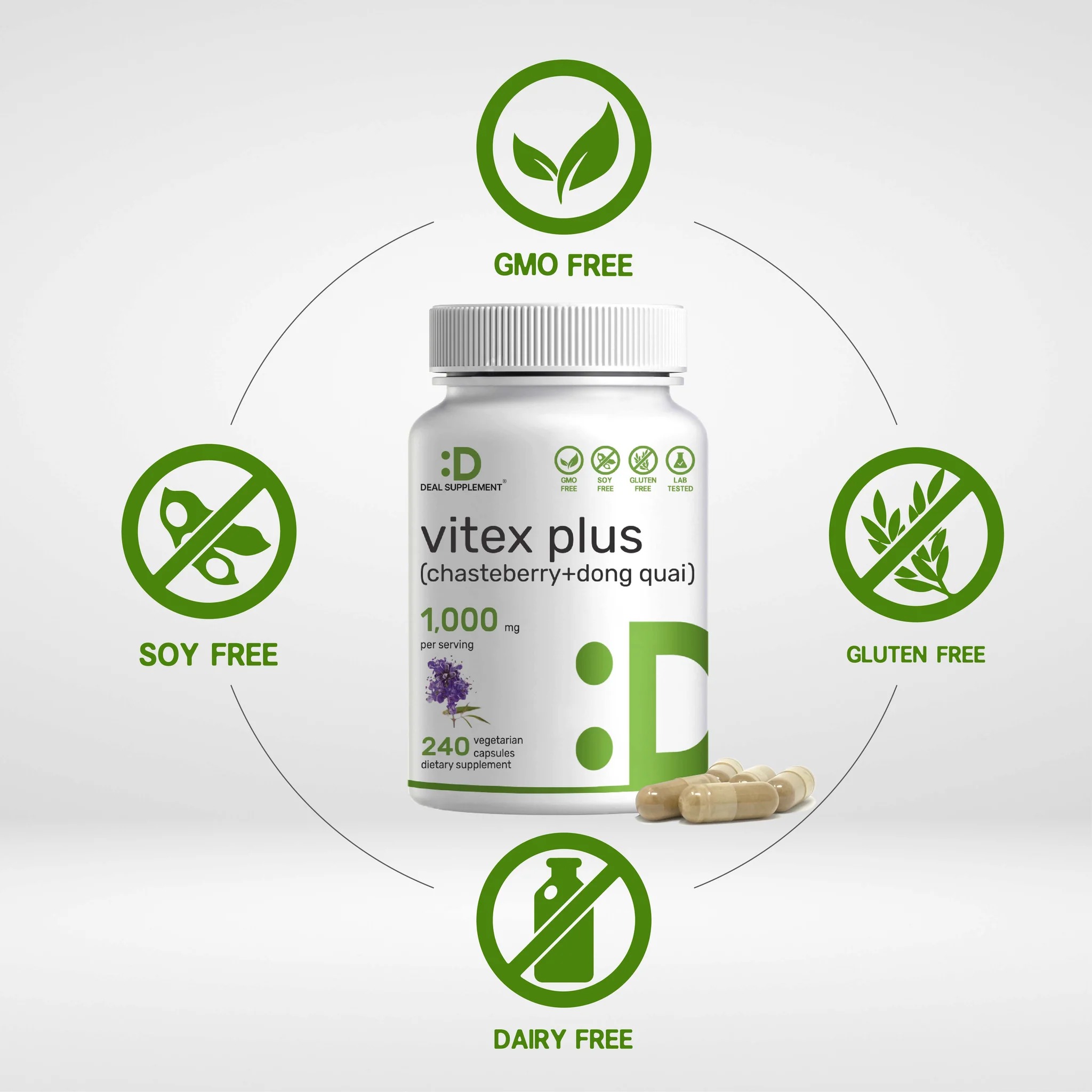 Vitex Chasteberry Supplement 1000mg in Pakistan – 240 Capsules thumbnail 3