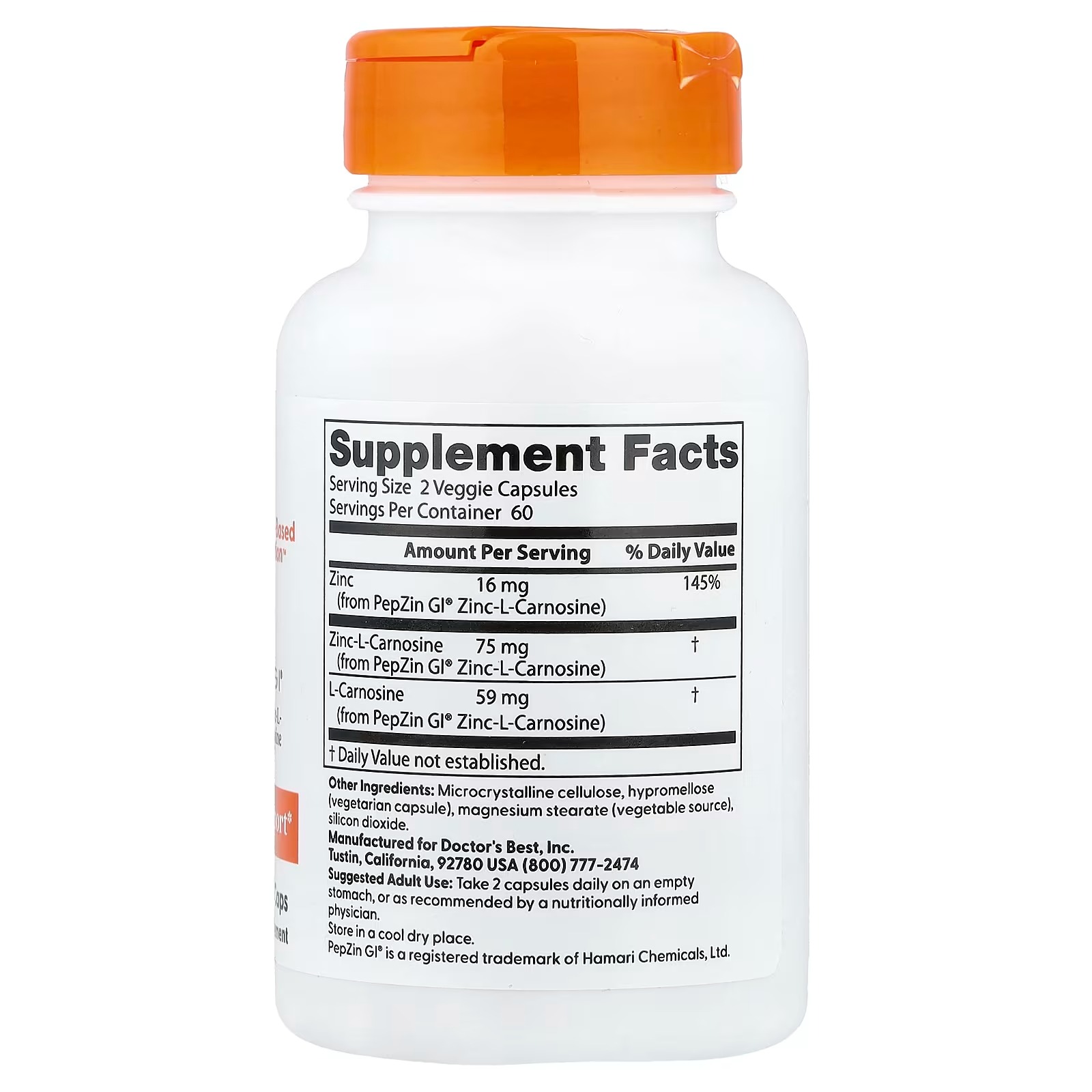 Doctor's Best PepZin GI Zinc-L-Carnosine Supplement thumbnail 3