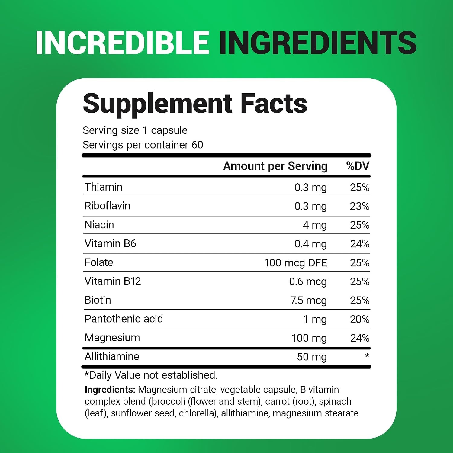 Natural Vitamin B1+ Allithiamine 60 Capsules in Pakistan thumbnail 2