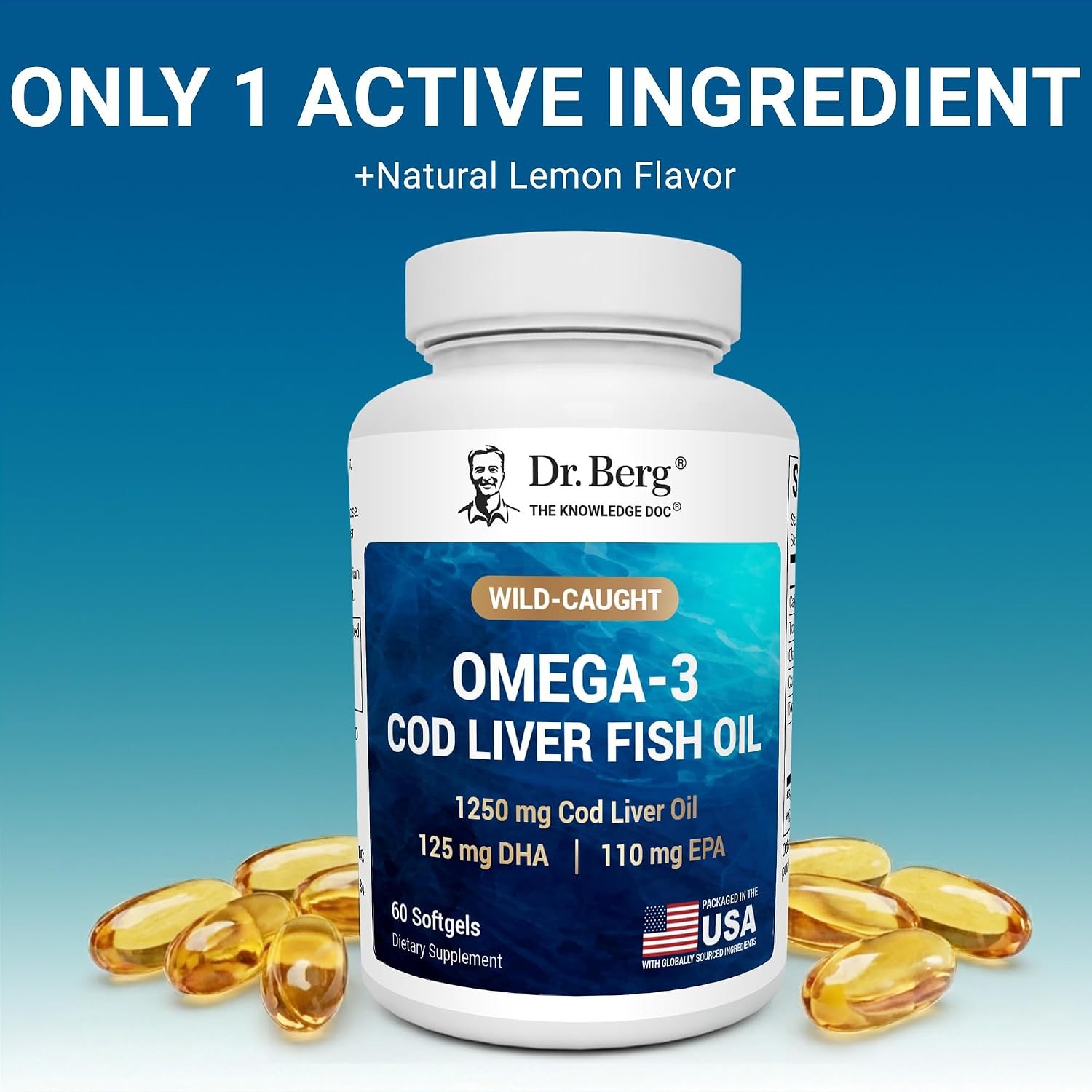 Dr Berg Omega-3 Cod Liver Fish Oil 60 Softgels in Pakistan thumbnail 2