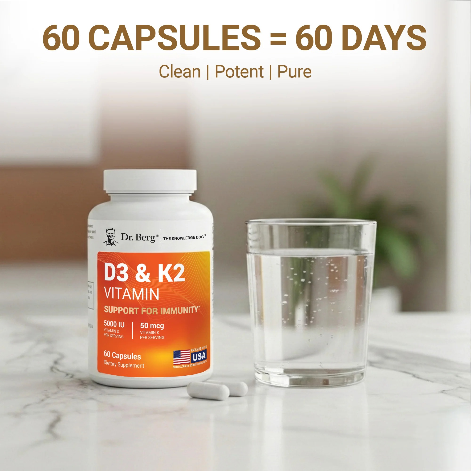 Dr. Berg Vitamin D3 K2 10,000 IU 120 Capsules in Pakistan thumbnail 6