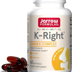 Jarrow Formulas K-Right – Vitamin K1 + K2 (MK-4, MK-7) + Vitamin D3