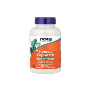 NOW Foods Magnesium Glycinate Nervous System Support 100mg 180 Tablets