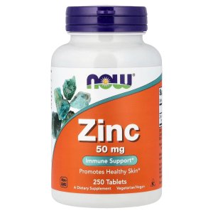 Now Foods Zinc 50 mg Promotes Healthy Skin 250 Tablets