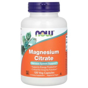 NOW Foods Magnesium Citrate ervous System Support 120 Veg Capsules