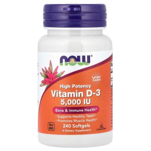 NOW Foods Vitamin D-3 High Potency 5000 IU, 240 Softgels