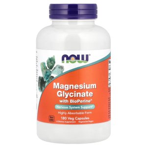NOW Foods Magnesium Glycinate With BioPerine®180  Capsules