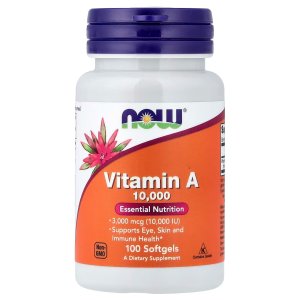 NOW Foods Vitamin A 3,000 mcg 10,000 IU 100 Softgels