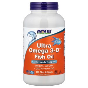NOW Foods Ultra Omega 3-D™ Fish Oil Cardiovascular Support 180 Fish Softgels