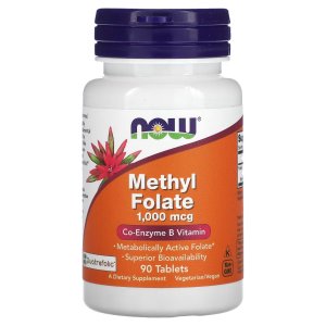 NOW Food Methyl Folate 1,000 mcg Co-Enzyme B Vitamin 90 Tablets