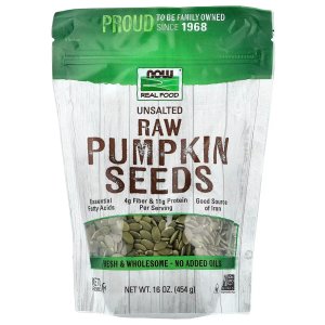 NOW Foods Real Food Raw Pumpkin Seeds Unsalted 454 g