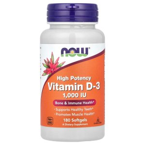 NOW Foods Vitamin D-3 High Potency 1,000 IU 180 Softgels