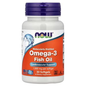 NOW Foods Omega-3 Fish Oil Molecularly Distilled 30 Softgels