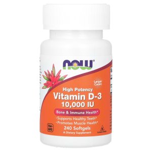 NOW Foods Vitamin D-3 High Potency 10,000 IU High Potency 240 Softgels
