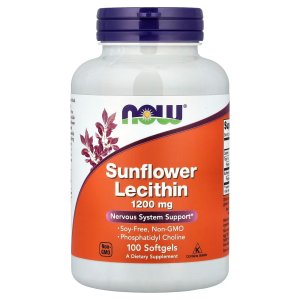 NOW Foods Sunflower Lecithin 1,200 mg Soy-Free, Non-GMO 100 Softgels