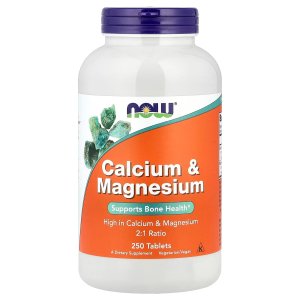NOW Foods Calcium &amp; Magnesium Supports Bone Health 250 Tablets