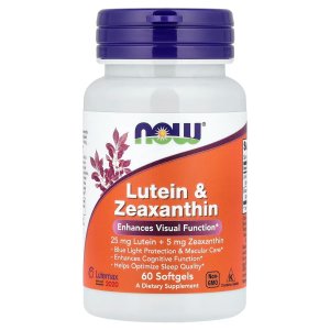 NOW Foods Lutein &amp; Zeaxanthin Enhances Visual Function 60 Softgels