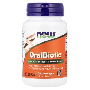 NOW Foods OralBiotic®Supports Ear, Nose &amp; Throat Health 60 Lozenges