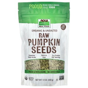 NOW Foods Organic Raw Pumpkin Seeds Unsalted Essential Fatty Acids 340 g