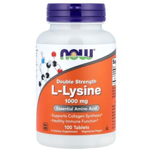 NOW Foods L-Lysine 1,000 mg Essential Amino Acid 100 Tablets