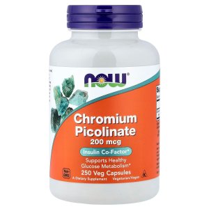 NOW Foods Chromium Picolinate, 200 mcg Insulin Co-Factor 250 Capsules