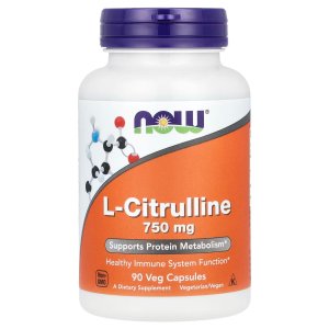 NOW Foods L-Citrulline, 750 mg Supports Protein Metabolism 90  Capsules