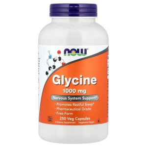 NOW Foods Glycine 1,000 mg Promotes Restful Sleep 250 Capsules