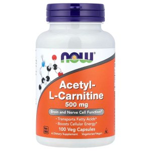 NOW Foods Acetyl-L-Carnitine 500 mg Transports Fatty Acids 100 Capsules